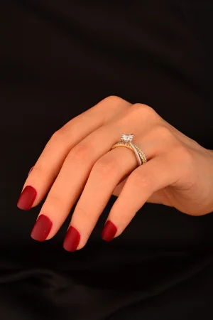 Tek Taş Sarı Altın Yüzük