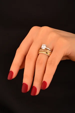 Tek Taşlı Alyans 2 Li Altın Yüzük