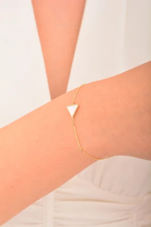 Cebeci 14 Ayar Üçgen Sedefli Altın Bileklik