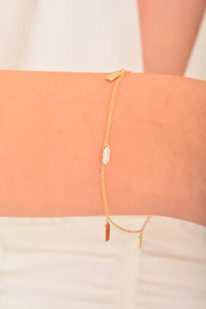 Cebeci 14 Ayar Kare Pullu Altın Bileklik