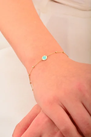 Cebeci 14 Ayar Mavi Melek Altın Bileklik