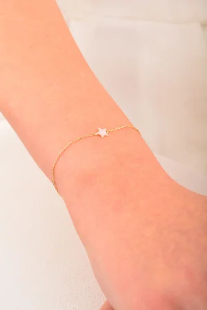 Cebeci 14 Ayar Pembe Yıldız Altın Bileklik