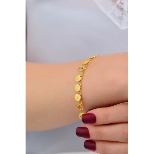 Cebeci 14 Ayar Tuğralı Altın Bileklik