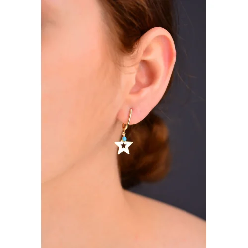 14 Ayar Yıldız Altın Küpe