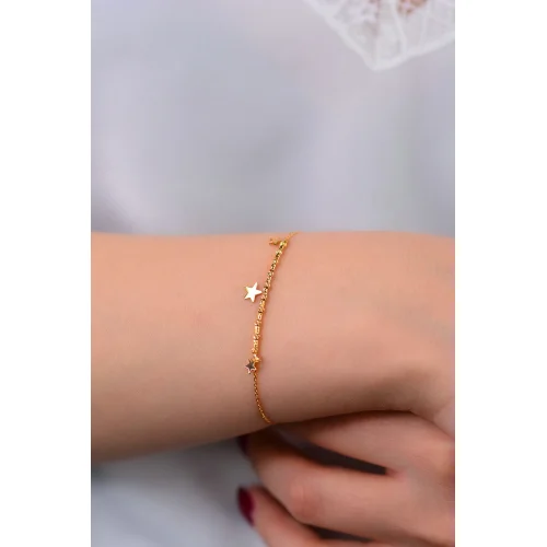 Cebeci 22 Ayar Yıldızlı Altın Bileklik