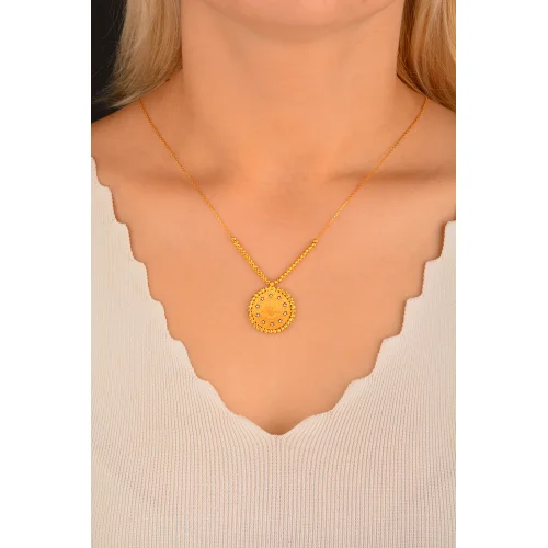 Cebeci 22 Ayar Dorikalı Tuğra Altın Kolye