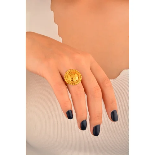 Cebeci 22 Ayar Dorikalı Tuğralı Altın Yüzük