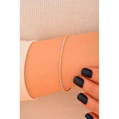 Cebeci 14 Ayar Renkli Dorikalı Altın Bileklik