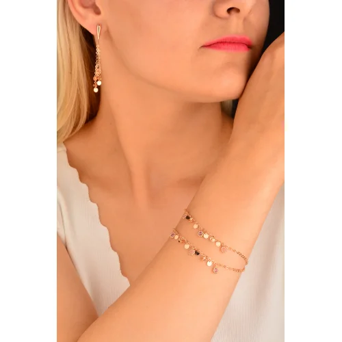 Cebeci 14 Ayar Pullu Rose Set Takımı