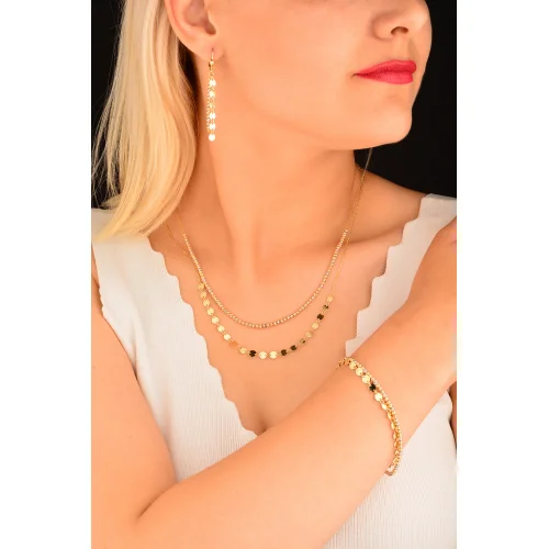 Cebeci 14 Ayar Dorikalı Pullu Altın Set Takımı