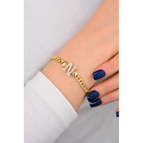 Cebeci 14 Ayar Harfli Altın Bileklik