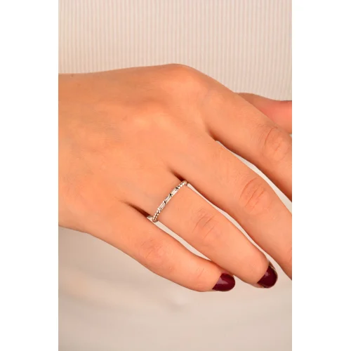 Cebeci 14 Ayar Beyaz Altın Yüzük