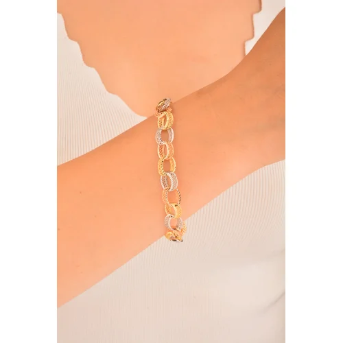 Cebeci 14 Ayar Halkalı Altın Bileklik