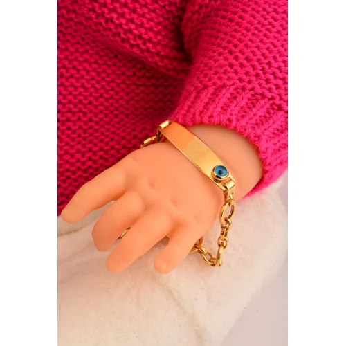 Cebeci 14 Ayar Çocuk Nazarlı Altın Künye