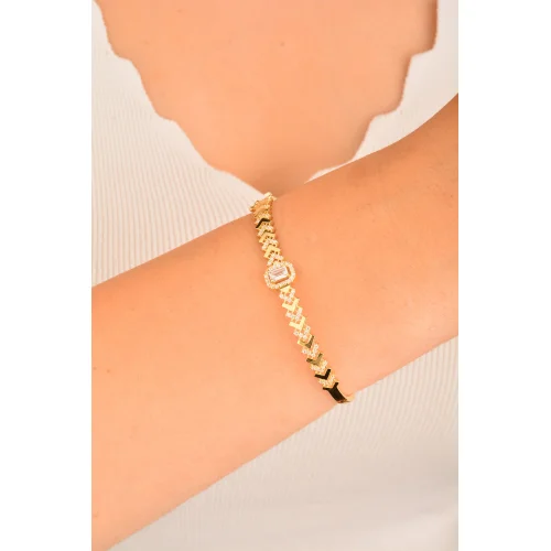 Cebeci 14 Ayar Baget Kelepçe Altın Bilezik