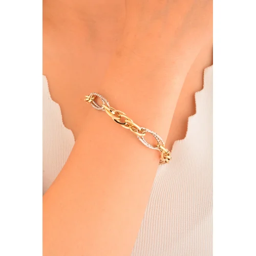 Cebeci 14 Ayar Renkli Altın Bileklik