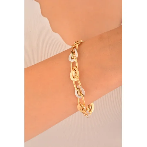 Cebeci 14 Ayar Renkli Altın Bileklik