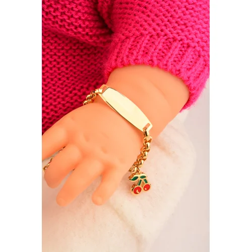 Cebeci 14 Ayar Çocuk Kirazlı Altın Künye