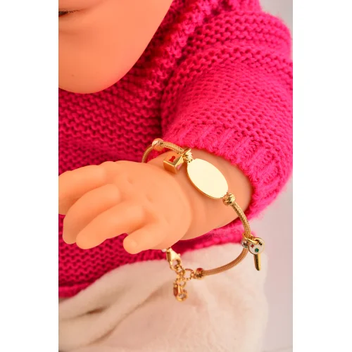 Cebeci 14 Ayar Çocuk Plakalı Altın Bileklik