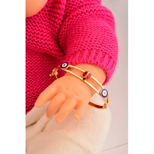 Cebeci 14 Ayar Çocuk Uğur Böcekli Altın Bilezik