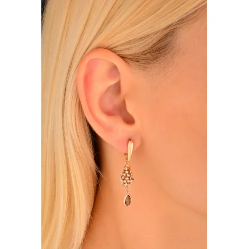 Cebeci 14 Ayar Dorikalı Rose Altın Küpe