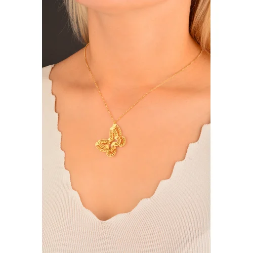 Cebeci 14 Ayar Dorikalı Kelebek Altın Kolye