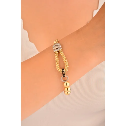 Cebeci 14 Ayar Halkalı Zincir Altın Bileklik