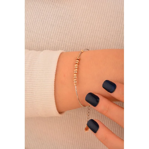 Cebeci 14 Ayar Renkli Kelepçe Altın Bileklik