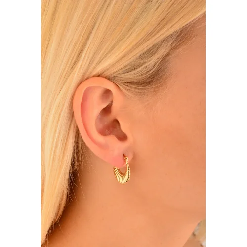 Cebeci 14 Ayar Halka Altın Küpe