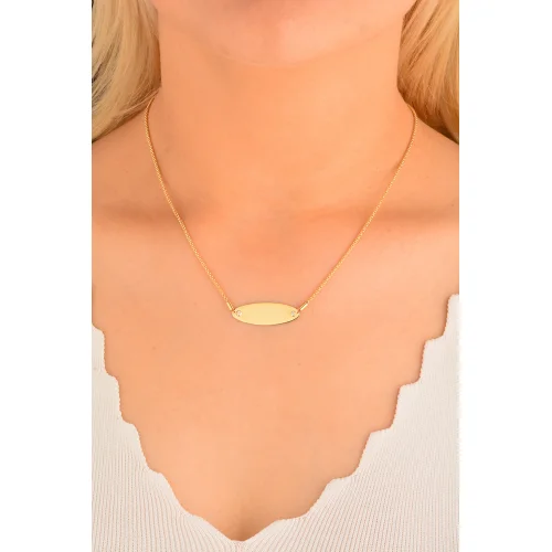 Cebeci 14 Ayar Plaka Altın Kolye