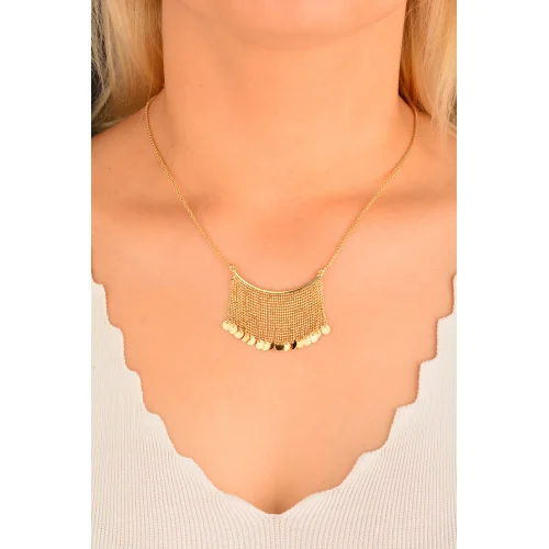 Cebeci 14 Ayar Pullu Altın Kolye