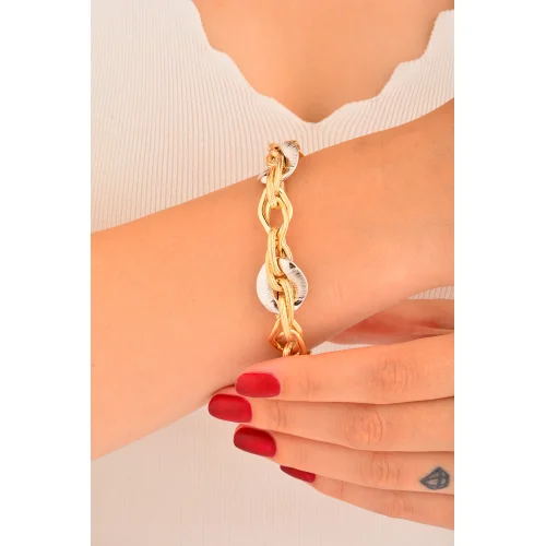 Cebeci 14 Ayar Renkli Altın Bileklik