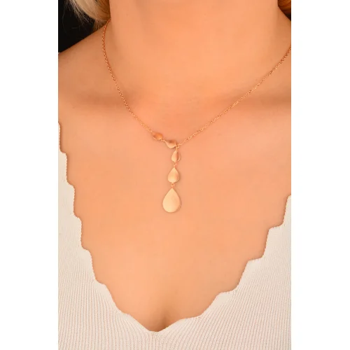 Cebeci 14 Ayar Renkli Damla Altın Kolye