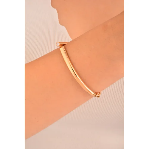 Cebeci 14 Ayar Rose Altın Kelepçe Bilezik