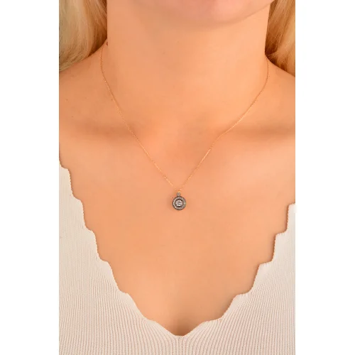 Cebeci 14 Ayar Rose Daire Altın Kolye