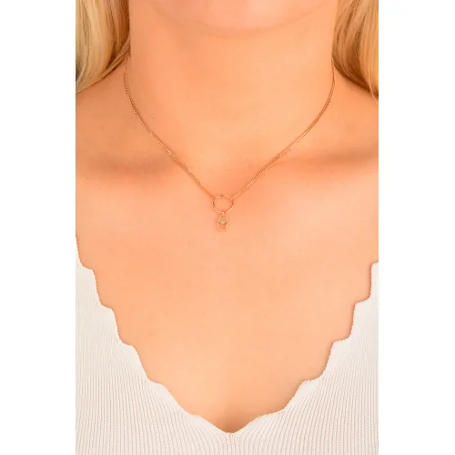 Cebeci 14 Ayar Rose Fatma Ana Eli Altın Kolye