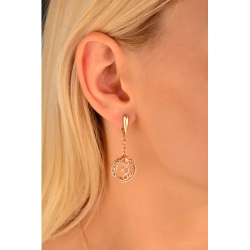 Cebeci 14 Ayar Rose Dorikalı Altın Küpe