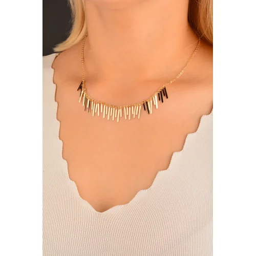 Cebeci 14 Ayar Rose Şerit Altın Kolye