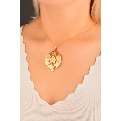 Cebeci 14 Ayar Yaprak Altın Kolye Ucu