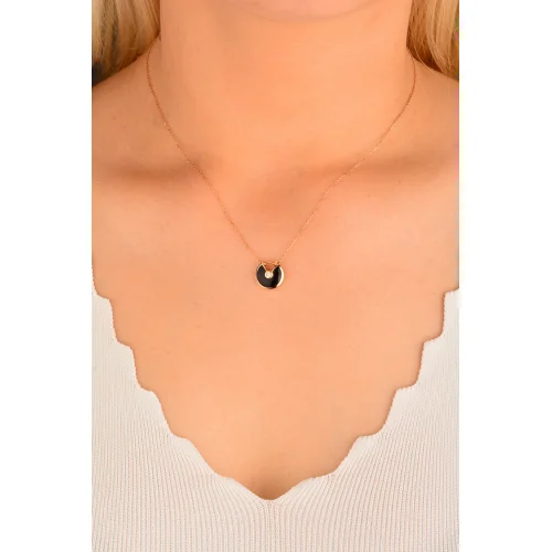 Cebeci 14 Ayar Rose Taşlı Altın Kolye