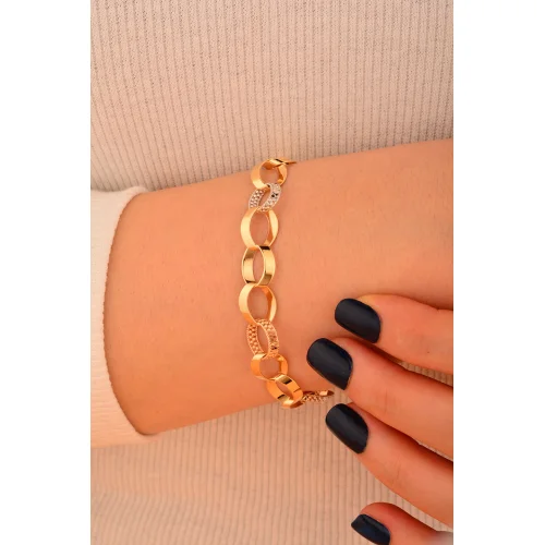 Cebeci 14 Ayar Halkalı Altın Bileklik