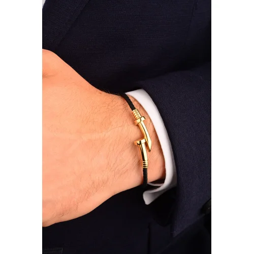 Cebeci 14 Ayar Çivi Model İpli Altın Bileklik