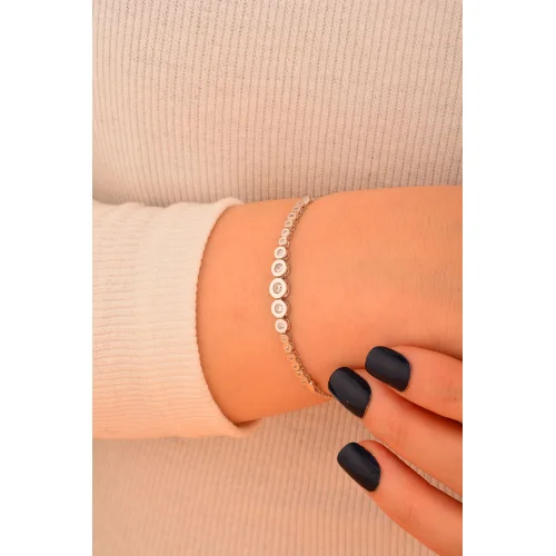 Cebeci 14 Ayar Coronet Beyaz Altın Bileklik