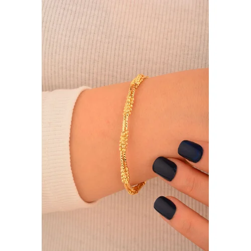 Dorika Boncuklu Altın Bileklik