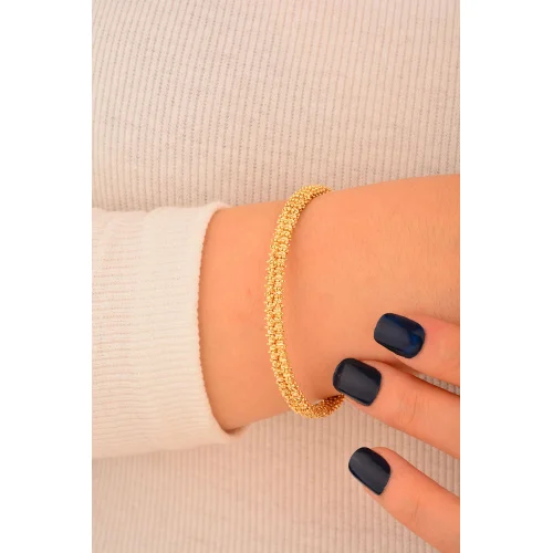 Cebeci 14 Ayar Dorikalı Kelepçe Altın Bilezik