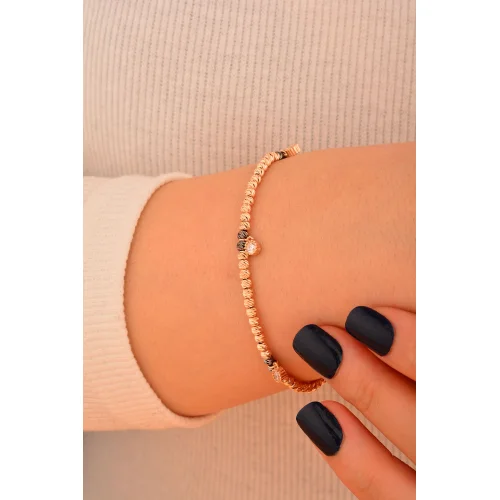 Cebeci 14 Ayar Dorikalı Rose Altın Bileklik