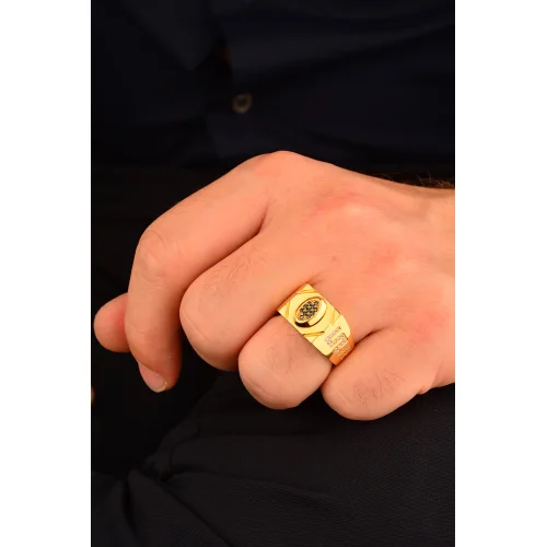 Erkek Taşlı Altın Yüzük