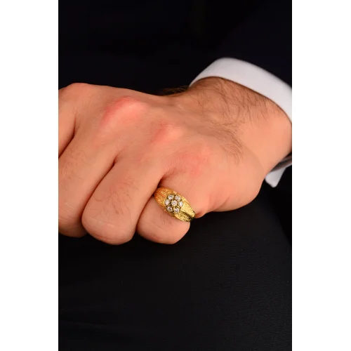 Erkek Taşlı Altın Yüzük