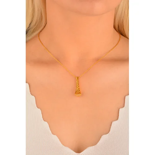 Cebeci 22 Ayar Eyfel Altın Kolye