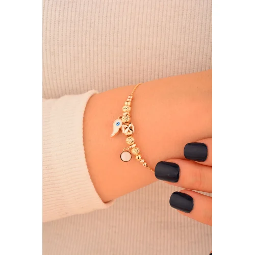 Cebeci 14 Ayar Kanatlı Altın Bileklik